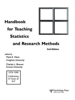 cover image of Handbook for Teaching Statistics and Research Methods